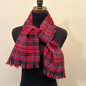 Made in Scotland The Scotch House 100% Pure New Wool Tartan Scarf Red Plaid